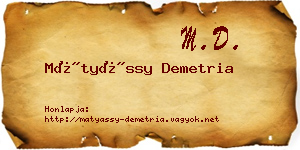 Mátyássy Demetria névjegykártya